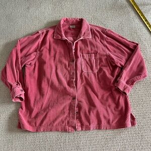 Pink Corduroy Button-Up Shacket